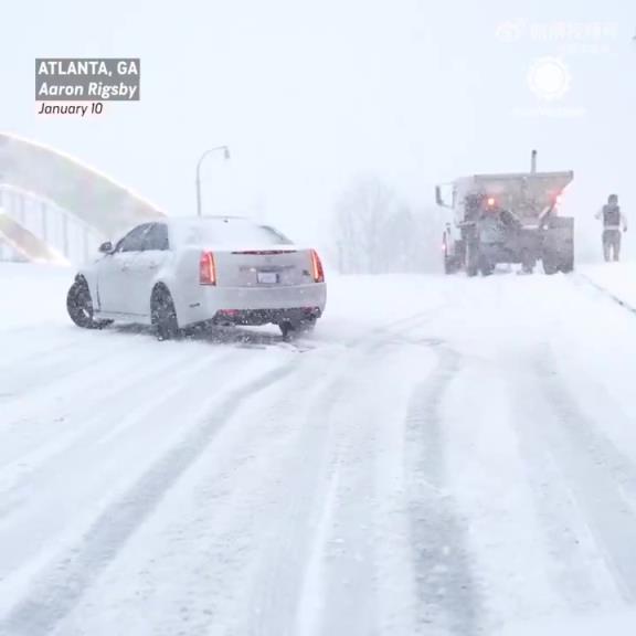 火箭和老鷹的比賽延期！亞特蘭大這雪下得，連車子都走不動道了！