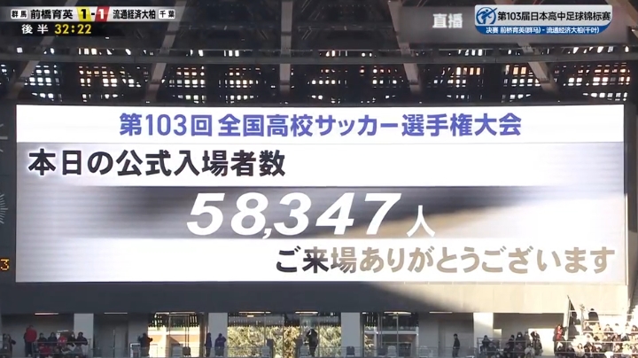 日本高中決賽5.8萬人觀戰(zhàn)，上賽季中超最多上座國安vs泰山5.4萬人